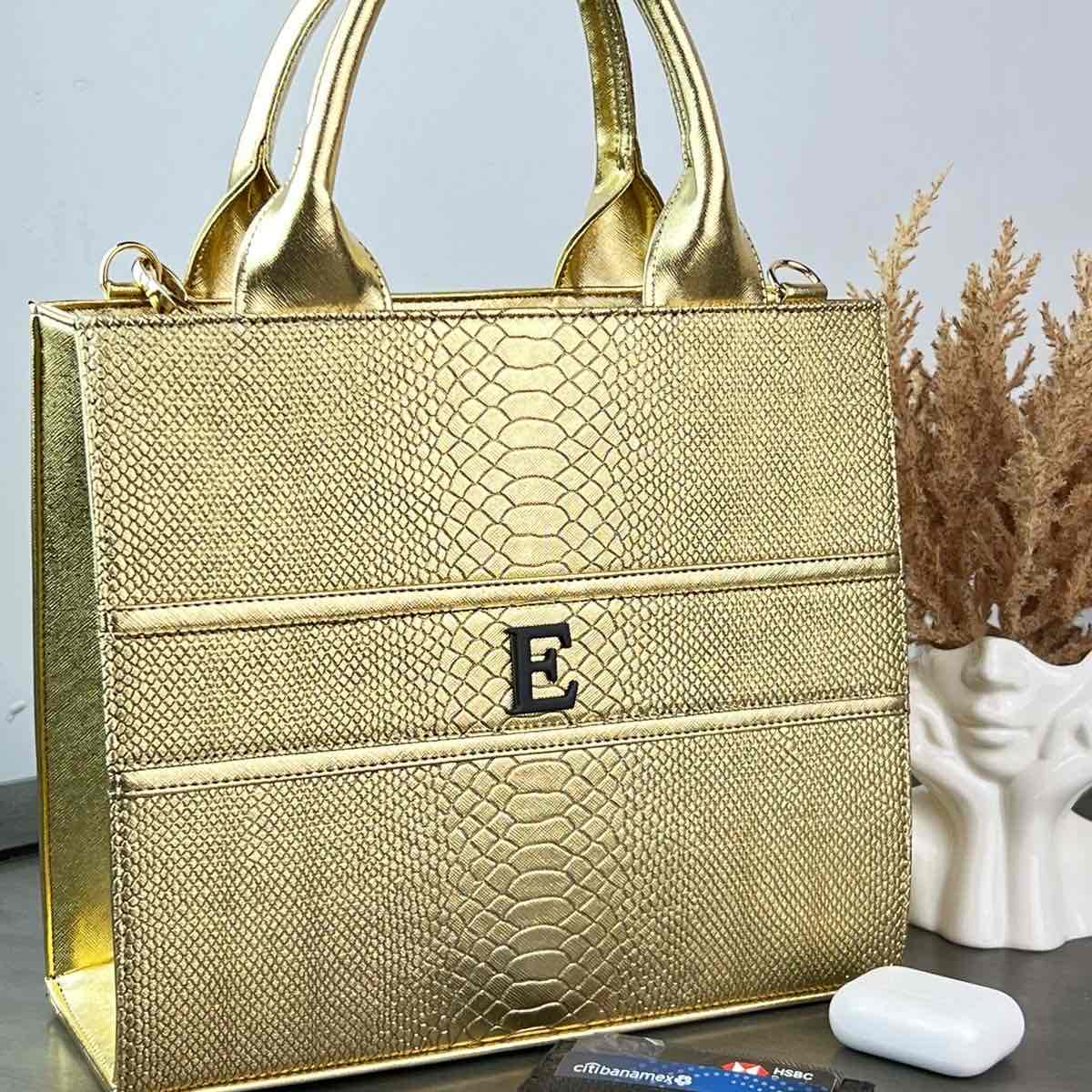 TOTE MEDIANA DORADO METÁLICO