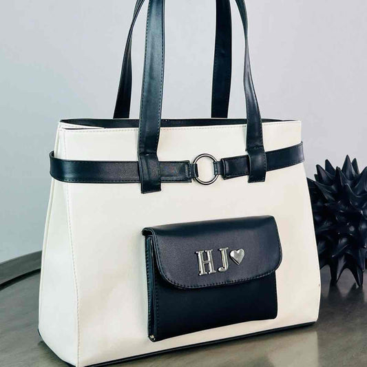 TOTE CARGO HUESO/NEGRO