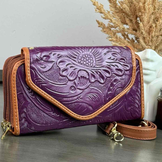 CARTERA PIEL TAPA UVA