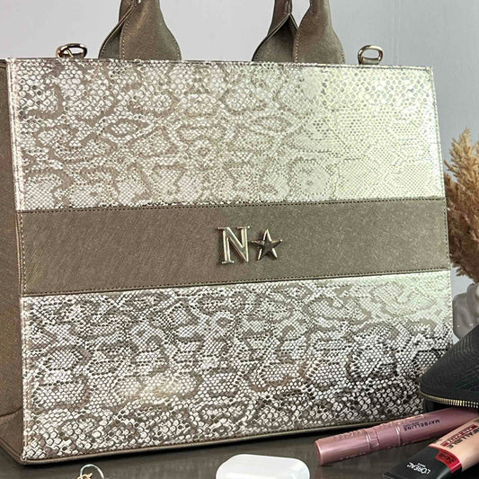 TOTE ESPECIAL GDE TITANIUM/CHAMPAGNE