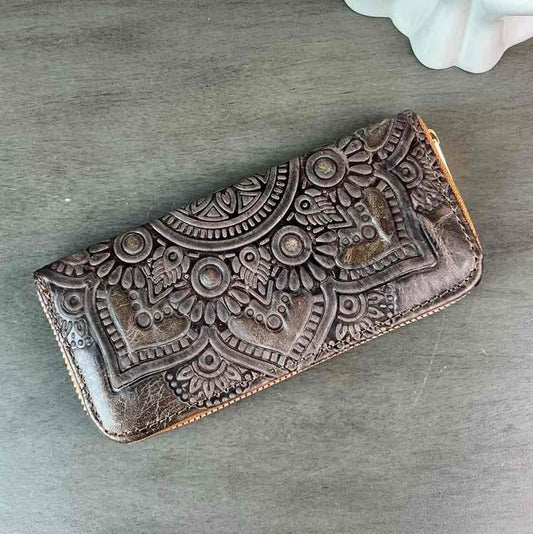 CARTERA 1 CIERRE CHOCOLATE MçNDALA