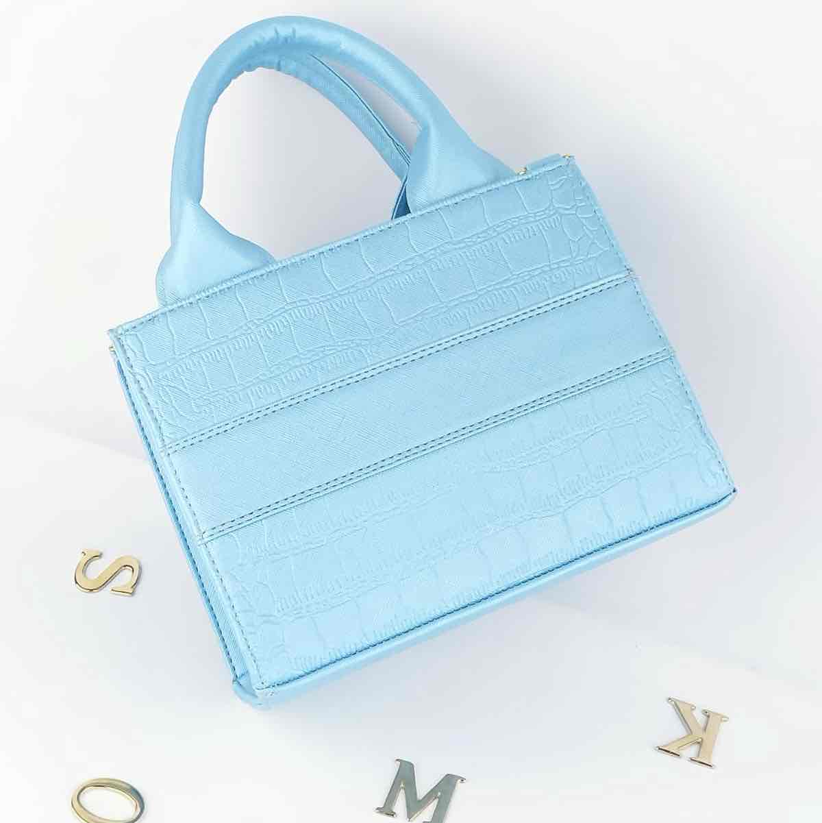 TOTE MINI AZUL BRILLOSO